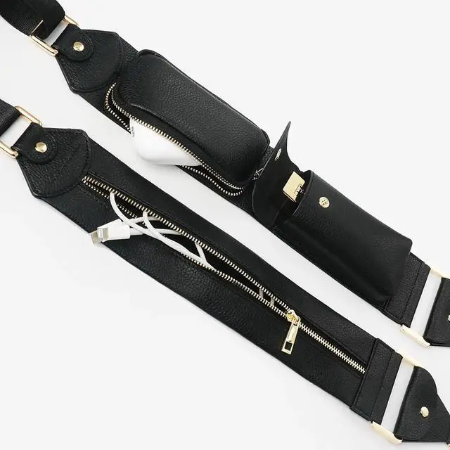 Alt view image 3 of 6 - Multi-Purpose Functionality Strap and Universal Phone Holder Set. Suitable for Every Type of Phone, Purse (Black)