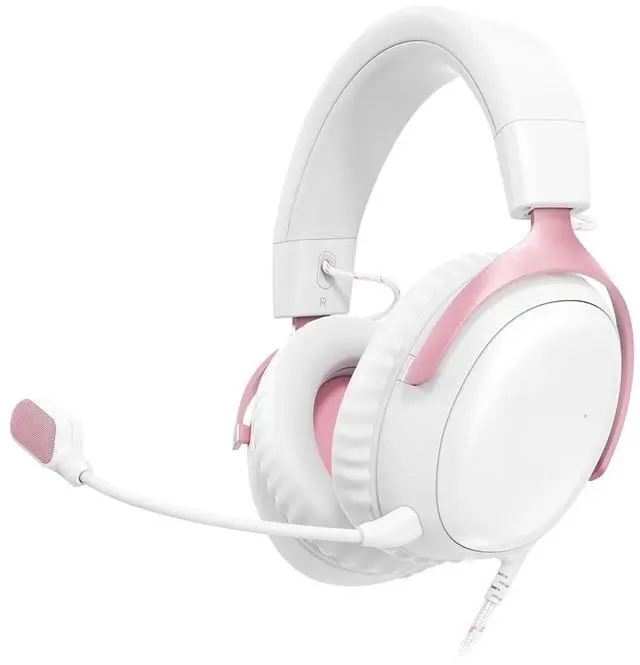 Alt view image 4 of 4 - Wired Gaming Headset, Angled 53mm Drivers, Durable Frame, Ultra-Clear 10mm Mic, USB-C, USB-A, 3.5mm  Pink