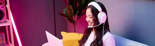 Alt view image 2 of 4 - Wired Gaming Headset, Angled 53mm Drivers, Durable Frame, Ultra-Clear 10mm Mic, USB-C, USB-A, 3.5mm  Pink