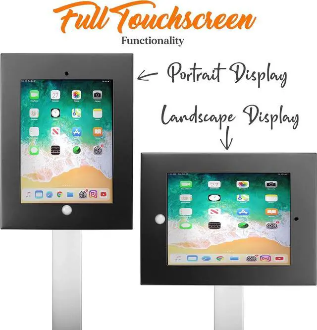 Alt view image 5 of 6 - Tablet Stand, Tamper Proof Screen Holder, 27.56'' - 43.31'' Adjustable AntiTheft Floor Stand, Works With 9.7''