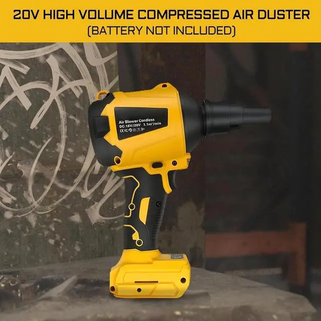 Alt view image 2 of 5 - Air Duster & Blower Compatible with DeWalt 20V MAX Battery (Tool Only), 3-Speed Adjustable, 50,000 RPM, LED Light, for Cleaning, Camping