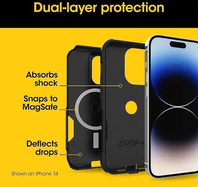 Alt view image 3 of 4 - iPhone 16e, iPhone 15, iPhone 14, and iPhone 13 Commuter Series Case - MagSafe Edition - Green, Slim & Tough