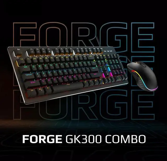 Alt view image 2 of 6 - Gaming RGB Mechanical Keyboard & Forge GM300 Mouse Set, Anti-Ghosting, 7200 DPI Optical Sensor