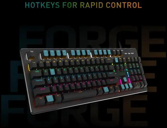 Alt view image 4 of 6 - Gaming RGB Mechanical Keyboard & Forge GM300 Mouse Set, Anti-Ghosting, 7200 DPI Optical Sensor