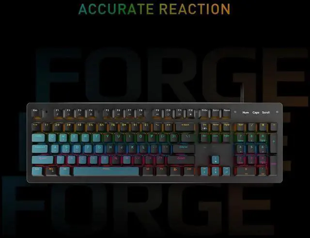 Alt view image 5 of 6 - Gaming RGB Mechanical Keyboard & Forge GM300 Mouse Set, Anti-Ghosting, 7200 DPI Optical Sensor