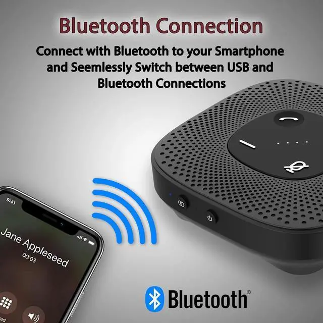 Alt view image 3 of 6 - Essential Speakerphone SP-2000 - USB and Bluetooth Speakerphone, Advanced DSP, 66 Ft BT Wireless Range