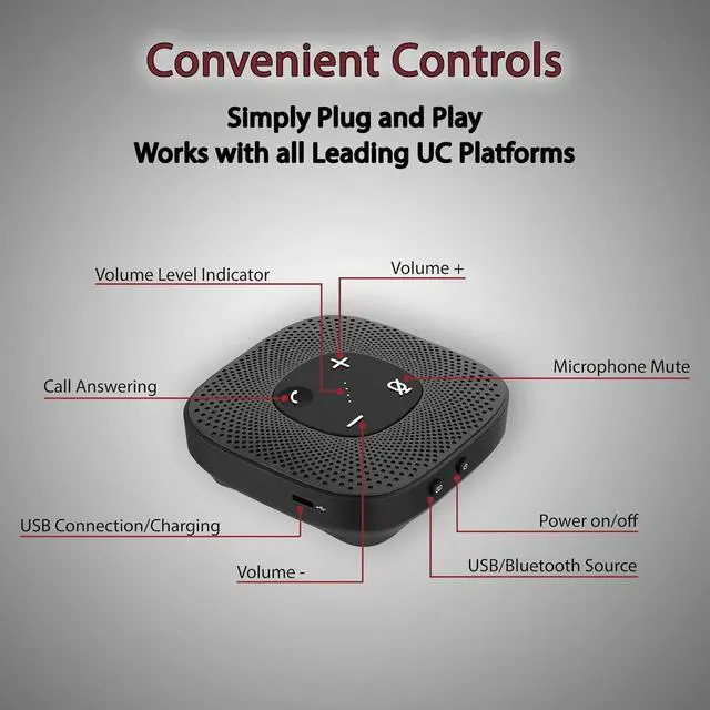 Alt view image 5 of 6 - Essential Speakerphone SP-2000 - USB and Bluetooth Speakerphone, Advanced DSP, 66 Ft BT Wireless Range