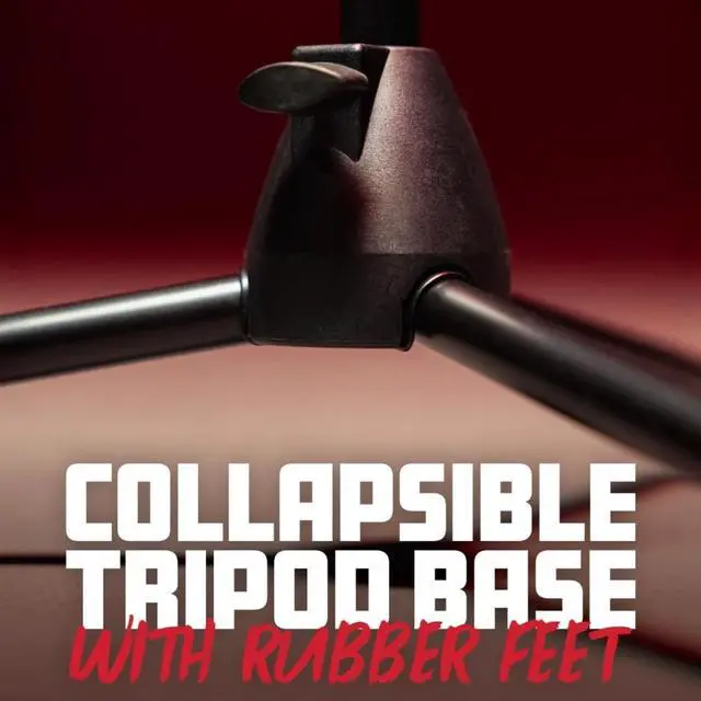 Alt view image 4 of 6 - Tripod Mic Stand Adjustable with 31.5" to 61.5" Height, Fully Collapsible for Convenient Travel (RI-MIC-520)