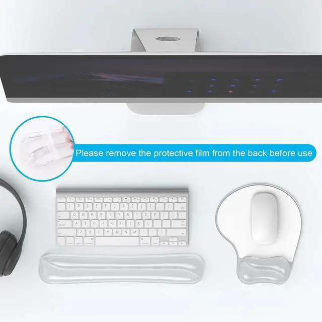 Alt view image 3 of 6 - Gel Mouse pad & Keyboard Wrist Rest Set, Ergonomic Keyboard and Mousepad with Wrist Support, Keyboards Wrist Rest