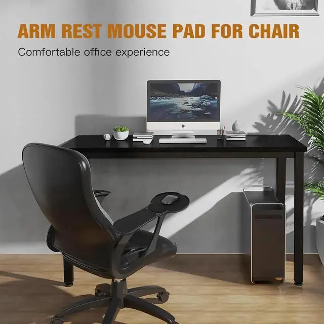 Alt view image 5 of 6 - Ergonomic Arm Rest Mouse Pad for ChairAdjustable Mouse Tray with Wrist Cushion, Chair arm Mousepad, Black
