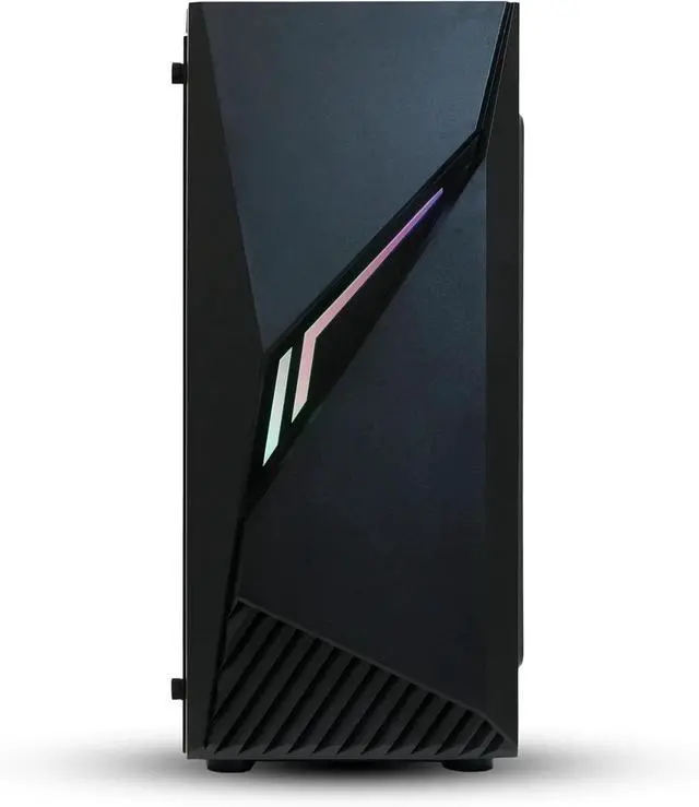 Alt view image 6 of 6 - ATX Mid-Tower PC Gaming Computer Case with Spectrum RGB Lighting Strip, Control Button, Black