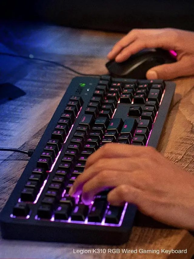 Alt view image 5 of 6 - K310 RGB Wired Gaming Keyboard - Ultra-Fast Reaction Time with Tactile Keys, Quiet Key Membrane Switches