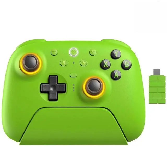 Main image of Wireless Controller for Windows, Android,Steam Deck, TMR Joysticks, 1000Hz Polling Rate, Tactile/Hall Triggers - Green