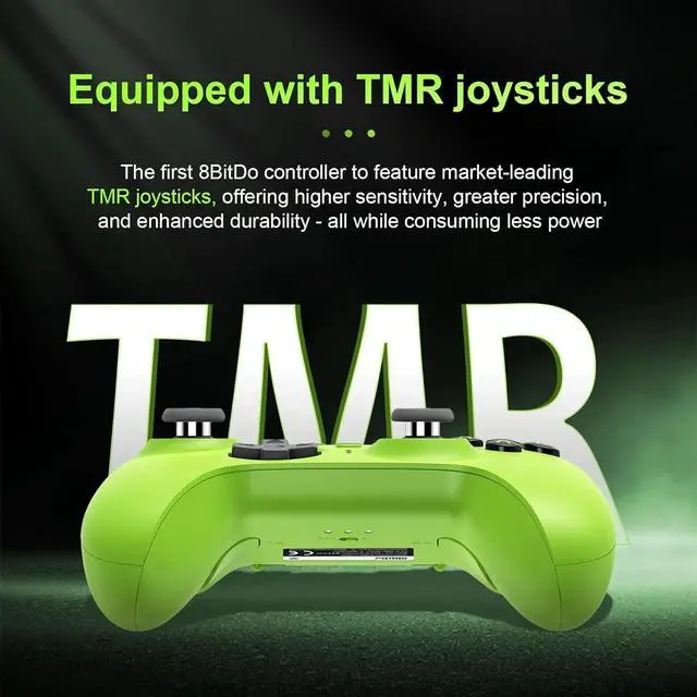 Alt view image 4 of 6 - Wireless Controller for Windows, Android,Steam Deck, TMR Joysticks, 1000Hz Polling Rate, Tactile/Hall Triggers - Green