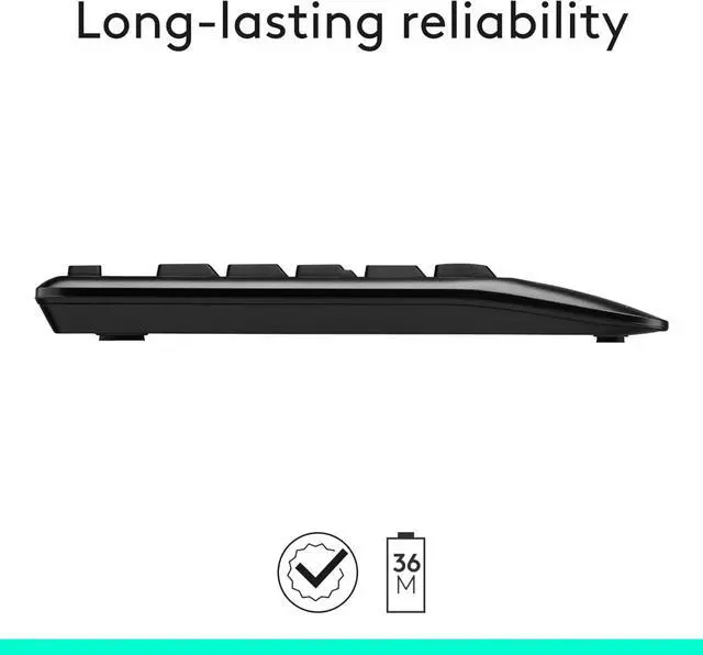 Alt view image 6 of 6 - Wireless Keyboard and Mouse Combo with Palm Rest, 2.4 GHz USB Receiver, Compatible with PC, Laptop, Black