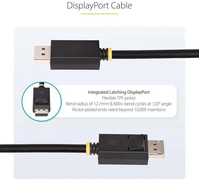 Alt view image 3 of 6 - 3m (10ft) DisplayPort 2.1 Cable, VESA Certified DP40 DisplayPort Cable w/UHBR10/HDR/HDCP 2.2, 8K 60Hz w/DSC 1.2a