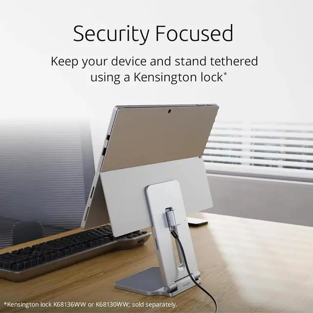 Alt view image 6 of 6 - Elevated Stand Adjustable for Surface Stand for Desk, on-Skid Tablet Holder Designed for Surface Pro, Silver