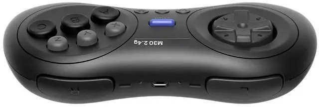 Alt view image 4 of 6 - M30 2.4G Wireless Gamepad for the Original Sega Genesis and Sega Mega Drive - Sega Genesis,Black