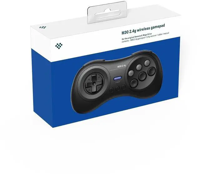 Alt view image 5 of 6 - M30 2.4G Wireless Gamepad for the Original Sega Genesis and Sega Mega Drive - Sega Genesis,Black