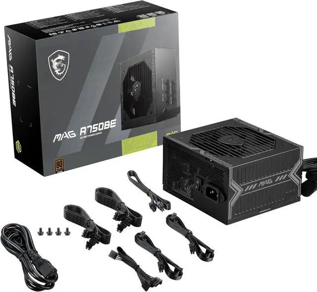 Alt view image 3 of 6 - MAG A750BE Gaming Power Supply - 80 Plus Bronze Certified 750W - Semi-Modular - Low Noise ATX PSU