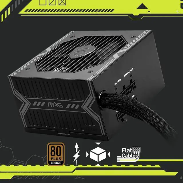 Alt view image 2 of 6 - MAG A750BE Gaming Power Supply - 80 Plus Bronze Certified 750W - Semi-Modular - Low Noise ATX PSU