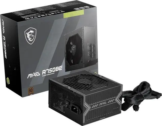 Main image of MAG A750BE Gaming Power Supply - 80 Plus Bronze Certified 750W - Semi-Modular - Low Noise ATX PSU