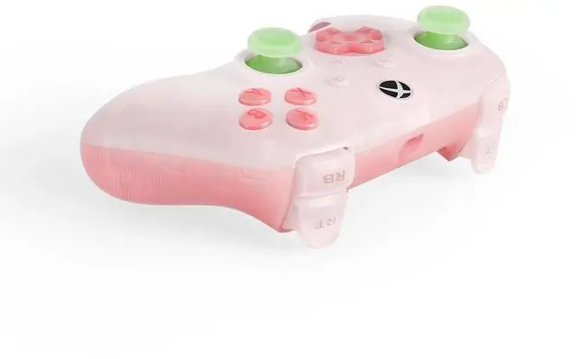 Alt view image 2 of 6 - Ultimate Mini Wired Controller for with RGB Lighting Fire Ring, Hall Effect Joysticks and Triggers (Translucent Pink)