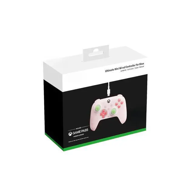 Alt view image 6 of 6 - Ultimate Mini Wired Controller for with RGB Lighting Fire Ring, Hall Effect Joysticks and Triggers (Translucent Pink)