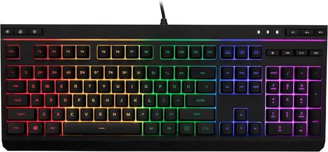 Main image of Membrane Gaming Keyboard, Comfortable Quiet Silent Keys with RGB LED Lighting Effects, Spill Resistant  Black