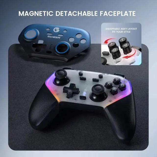 Alt view image 3 of 6 - Super Nova Wireless Gaming Controller for PC/Switch/Switch 2/iOS/Android, 1000Hz Polling Rate - Blue