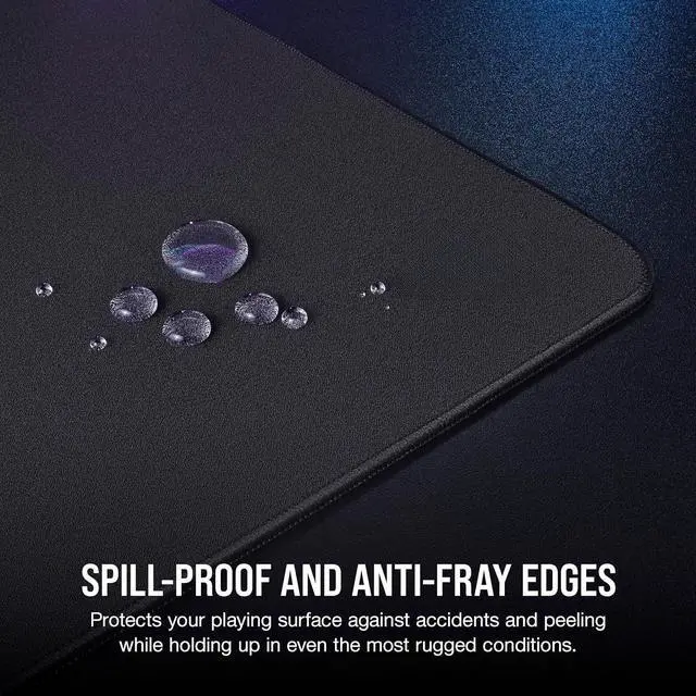 Alt view image 4 of 6 - Hybrid Cloth Gaming Extended Mouse Pad 93cm x 30cm Anti-Fray Stitched Edges Non-Slip Rubber Base Black