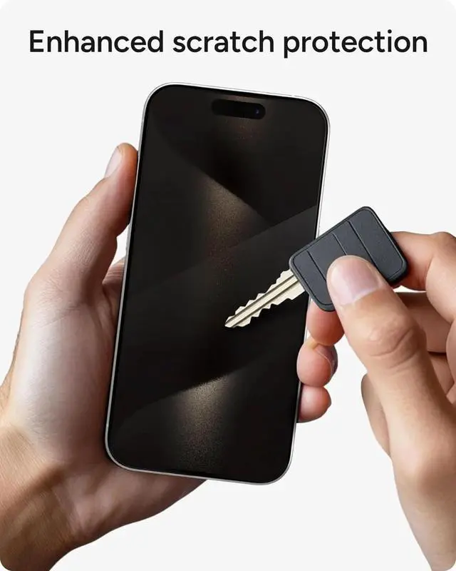 Alt view image 4 of 6 - Glass Elite Privacy 360 iPhone 15 Pro Screen Protector - 5X Stronger with Reinforced Edges, 4-Way Privacy Filter