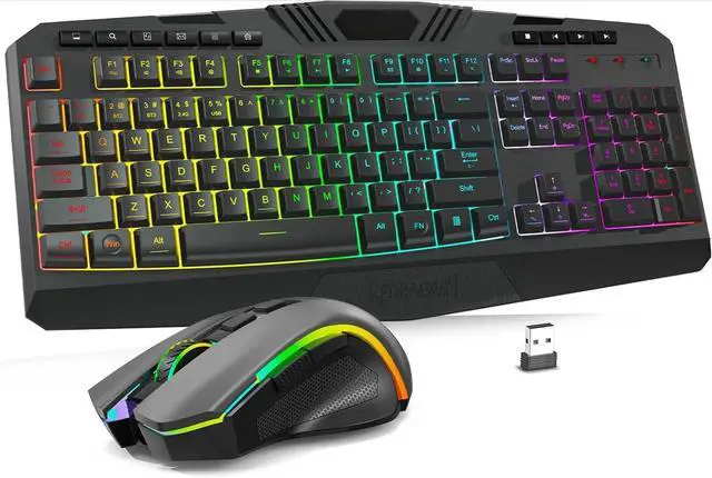 Main image of Gaming Keyboard and Mouse Wireless with Tri-Mode, RGB Keyboard and 4800 DPI Gaming Mouse, 10 Independent Multimedia Keys for Wins