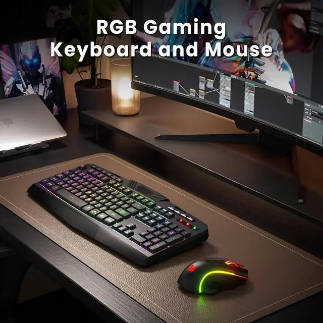 Alt view image 3 of 5 - Gaming Keyboard and Mouse Wireless with Tri-Mode, RGB Keyboard and 4800 DPI Gaming Mouse, 10 Independent Multimedia Keys for Wins