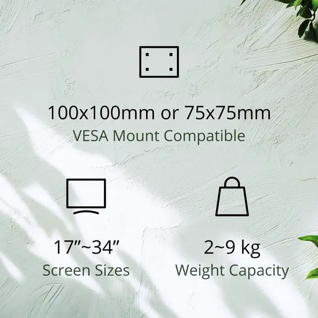 Alt view image 2 of 5 - Full Adjustable Monitor Desk Mount Swivel Vesa Bracket with C Clamp, Grommet Mounting Base for 17 to 34 Inch Computer Screens - Each Arm Holds 4.4 to 19.8lbs