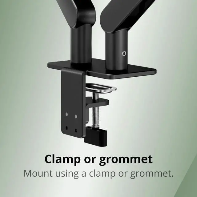 Alt view image 4 of 5 - Full Adjustable Monitor Desk Mount Swivel Vesa Bracket with C Clamp, Grommet Mounting Base for 17 to 34 Inch Computer Screens - Each Arm Holds 4.4 to 19.8lbs