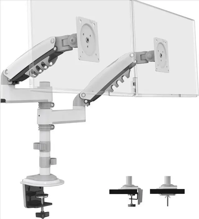 Main image of Dual Monitor Desk Mount Stand Full Motion Swivel Computer Monitor Arm Fits 2 Screens up to 27'' with Load Capacity 4.4~19.8lbs for Each Monitor H180-W