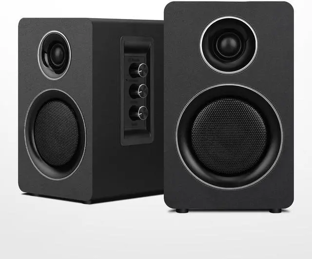 Main image of Computer Speakers for Desktop PC, Supports Bluetooth 5.3, USB-C, AUX/RCA Input for Record Player TV - Black Stereo Set