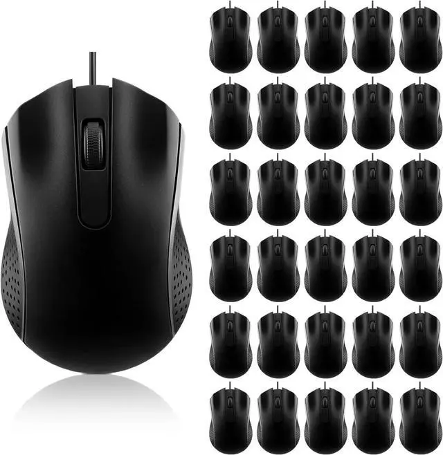 Main image of Bonuci 30 Pcs USB Wired Mouse Computer 3 Button Mice Bulk Corded USB Mouse (Black)