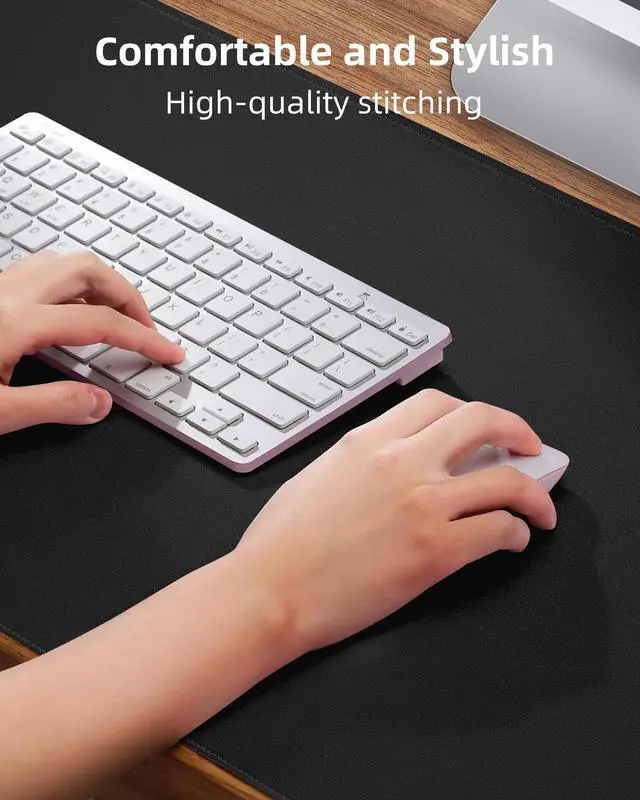 Alt view image 3 of 4 - Large Desk Mat 55"x24" - Premium Non-Slip Desk Pad, Waterproof and Scratch-Resistant Office Desk Protector, for Home and Office(Black)