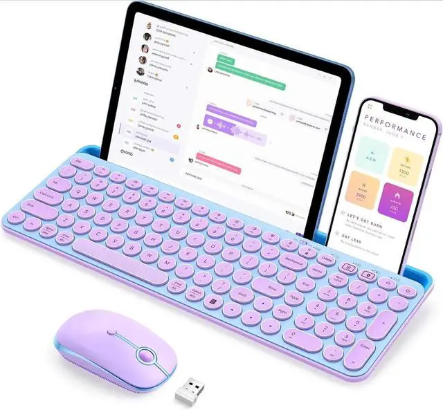 Main image of CTU-301 Multi-Device Bluetooth + 2.4G Wireless Keyboard Mouse with Tablet Holder for MacBook/Windows Computer