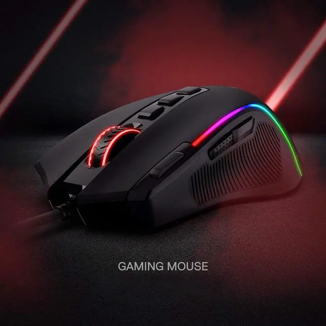 Alt view image 2 of 5 - M612 Predator RGB Gaming Mouse, 8000 DPI Wired Optical Mouse with 11 Programmable Buttons & 5 Backlit Modes, Software Supports DIY Keybinds Rapid Fire Button