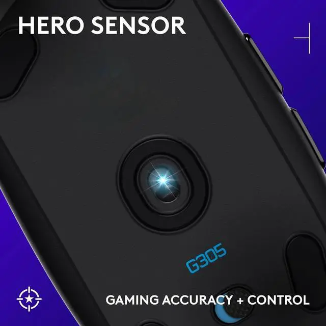 Alt view image 3 of 5 - G305 LIGHTSPEED Wireless Gaming Mouse, Hero 12K Sensor, 12,000 DPI, Lightweight, 6 Programmable Buttons, 250h Battery Life, On-Board Memory, PC/Mac - Black