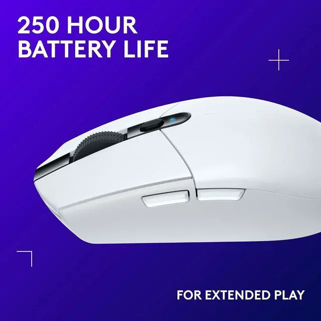 Alt view image 3 of 5 - G305 LIGHTSPEED Wireless Gaming Mouse, Hero 12K Sensor, 12,000 DPI, Lightweight, 6 Programmable Buttons, 250h Battery Life, On-Board Memory, PC/Mac - White