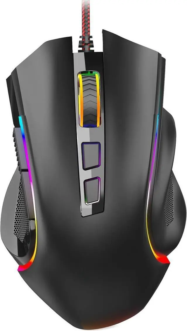 Main image of M602 Gaming Mouse, Ergonomic RGB Gaming Mouse Wired with 7200 Adjustable DPI, 9 Programmable Buttons, Professional Software for Gamer Office [Black]