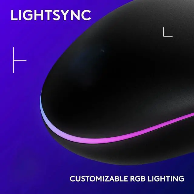 Alt view image 3 of 4 - G203 Wired Gaming Mouse, 8,000 DPI, Rainbow Optical Effect LIGHTSYNC RGB, 6 Programmable Buttons, On-Board Memory, Screen Mapping, PC/Mac Computer and Laptop Compatible - Black