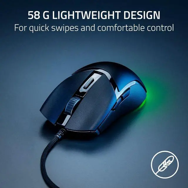 Alt view image 3 of 5 - obra Wired Gaming Mouse: 58g Lightweight Design - Gen-3 Optical Switches - Chroma RGB Lighting with Underglow - Precise 8500 DPI Optical Sensor - 100% PTFE Mouse Feet - Speedflex Cable - Black