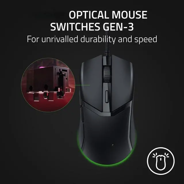 Alt view image 4 of 5 - obra Wired Gaming Mouse: 58g Lightweight Design - Gen-3 Optical Switches - Chroma RGB Lighting with Underglow - Precise 8500 DPI Optical Sensor - 100% PTFE Mouse Feet - Speedflex Cable - Black