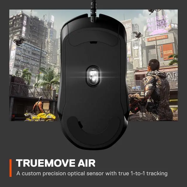 Alt view image 4 of 5 - Rival 5 Gaming Mouse with PrismSync RGB Lighting and 9 Programmable Buttons  FPS, MOBA, MMO, Battle Royale  18,000 CPI TrueMove Air Optical Sensor - Black