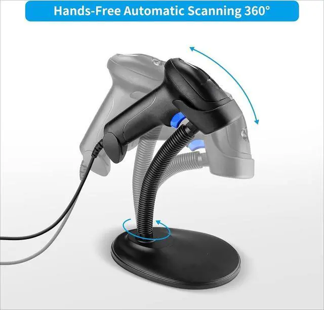 Alt view image 4 of 4 - Handheld USB 1D Barcode Scanner with Stand, Wired CCD Bar Code Reader for POS System Sensing, Store, Supermarket, WarehouseFlow Dealz is Faker